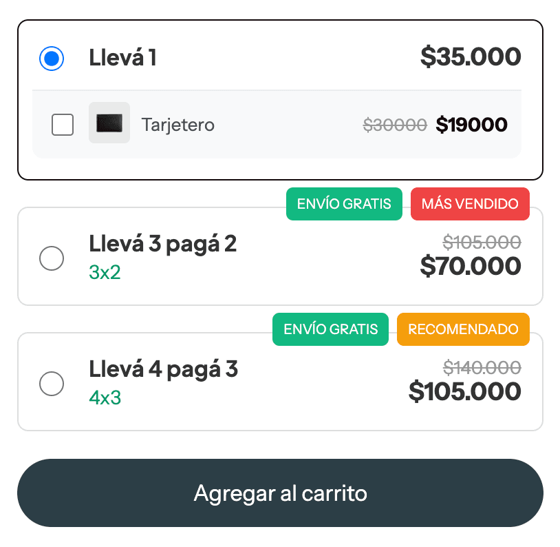 Bundle 2x1, 3x2...