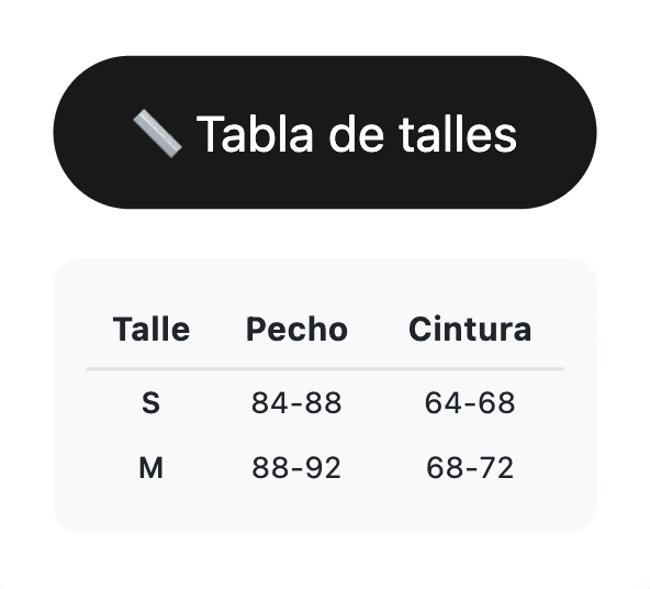 Tabla de Tallas